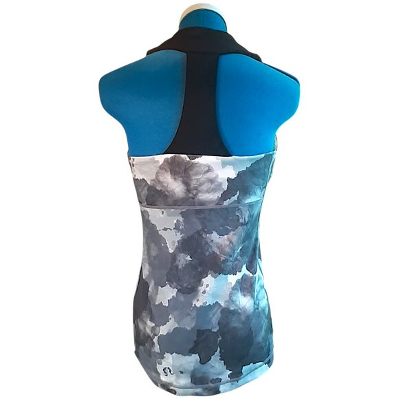 Lululemon Scoop Neck Black & White Coal Tinted Canvas (Super) Tank, Built-In Bra - Picture 2 of 5